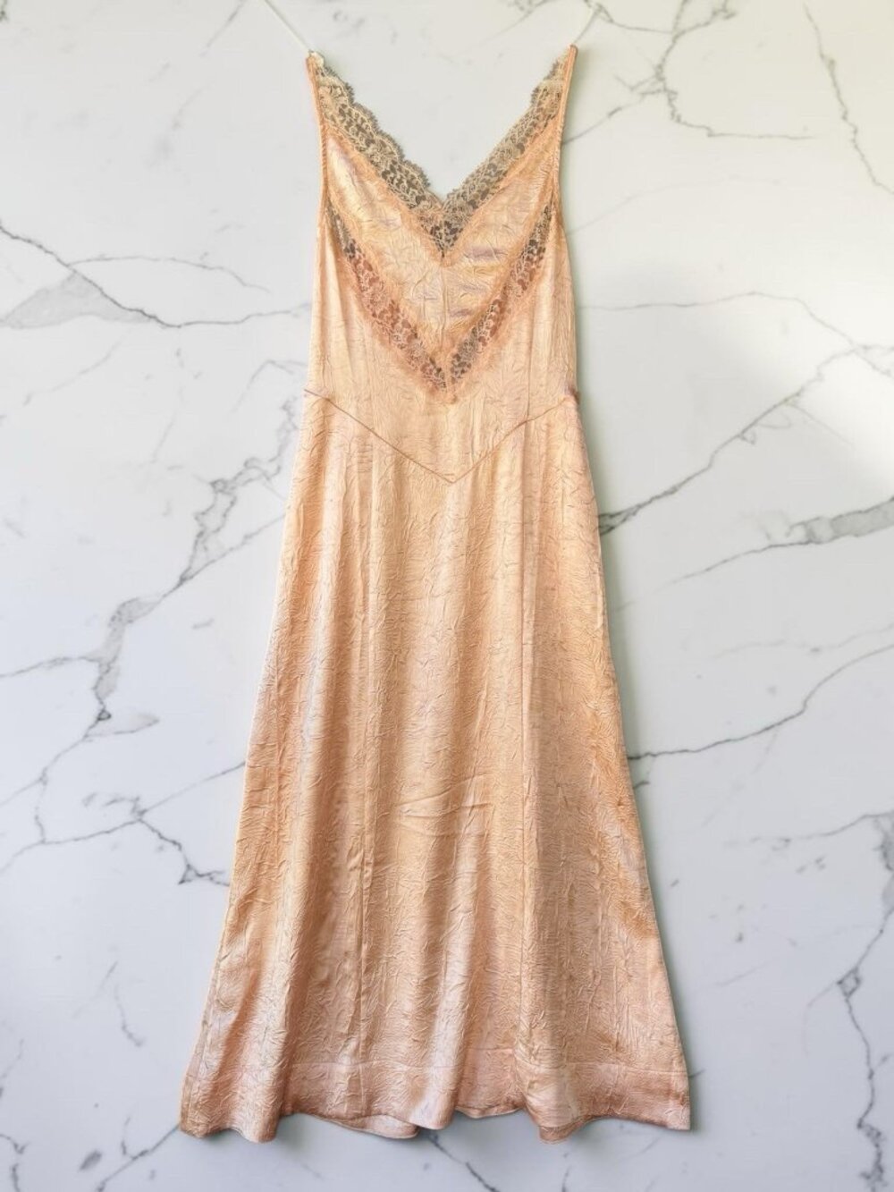 Free People Womens Medium Orange Satin Lace Maxi Slip Dress NWT Boho